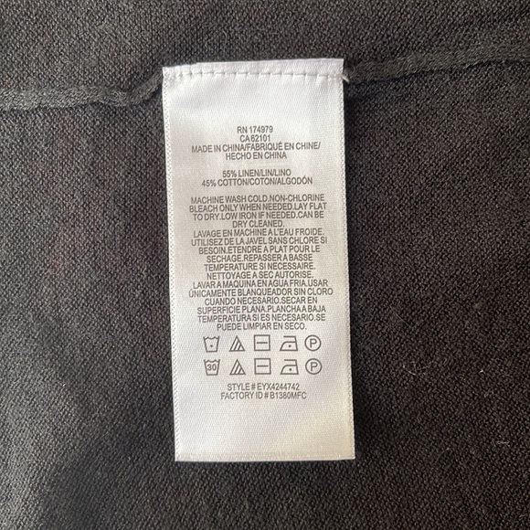 NWT BCBGMaxAzria Linen/Cotton Blend Cardigan Size Medium Color Black - Picture 7 of 7